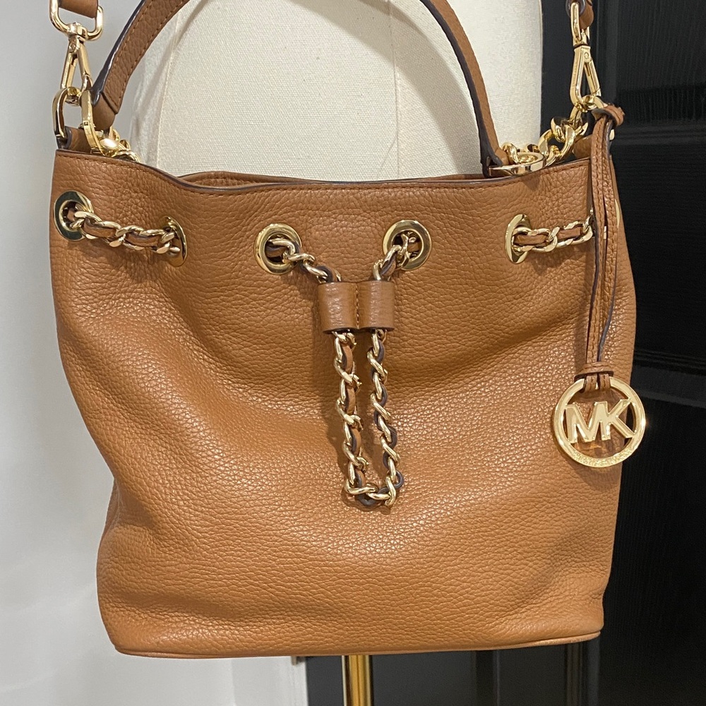 Michael Kors Brown Shoulder Bag with Gold Chain